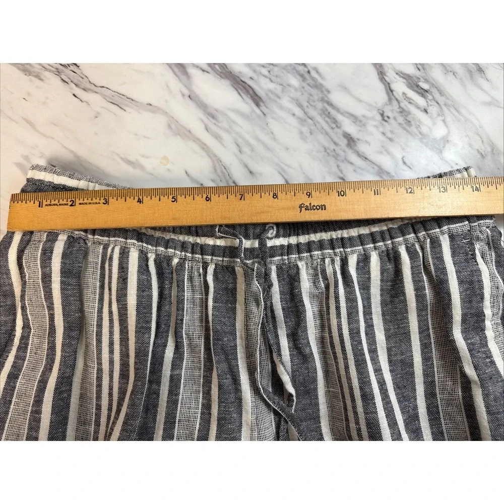 BANANA REPUBLIC Factory Wide Leg High Rise Drawstring Striped Cropped PANTS SP